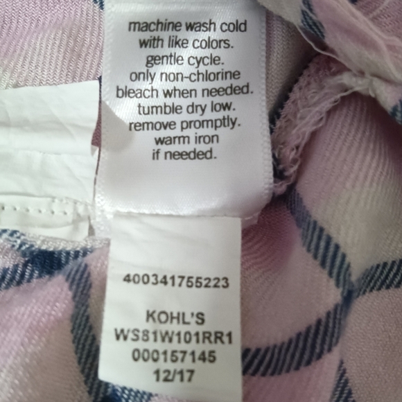 SONOMA Plaid Button Down Shirt Pink Blue Size Small - Picture 6 of 6